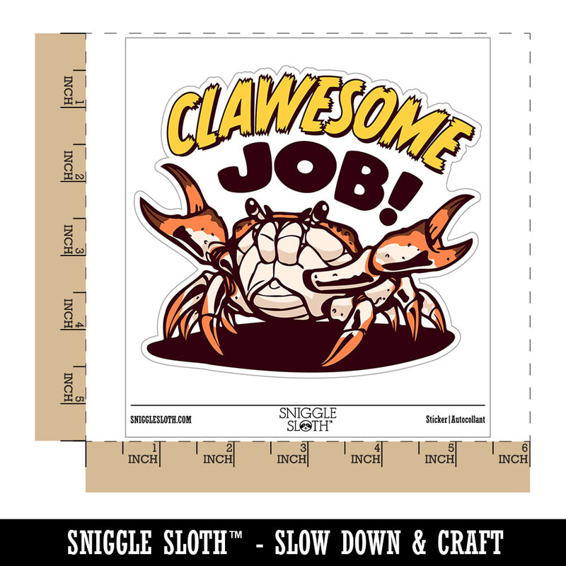 Clawesome Awesome Job Crab Claws Waterproof Vinyl Phone Tablet Laptop Water Bottle Car Window Bumper Decal Sticker Set - 5 Pack