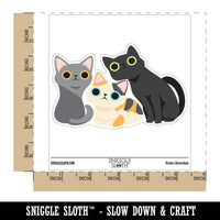 Clowder of Curious Cats Waterproof Vinyl Phone Tablet Laptop Water Bottle Car Window Bumper Decal Sticker Set - 5 Pack
