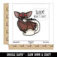 Coffee Bat Mug Sleep What's That Waterproof Vinyl Phone Tablet Laptop Water Bottle Car Window Bumper Decal Sticker Set - 5 Pack
