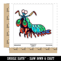 Colorful Peacock Mantis Shrimp Rainbow Waterproof Vinyl Phone Tablet Laptop Water Bottle Car Window Bumper Decal Sticker Set - 5 Pack