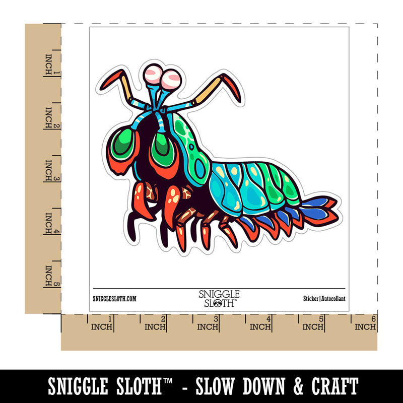 Colorful Peacock Mantis Shrimp Rainbow Waterproof Vinyl Phone Tablet Laptop Water Bottle Car Window Bumper Decal Sticker Set - 5 Pack