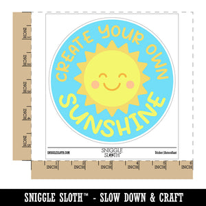 Create Your Own Sunshine Waterproof Vinyl Phone Tablet Laptop Water Bottle Car Window Bumper Decal Sticker Set - 5 Pack