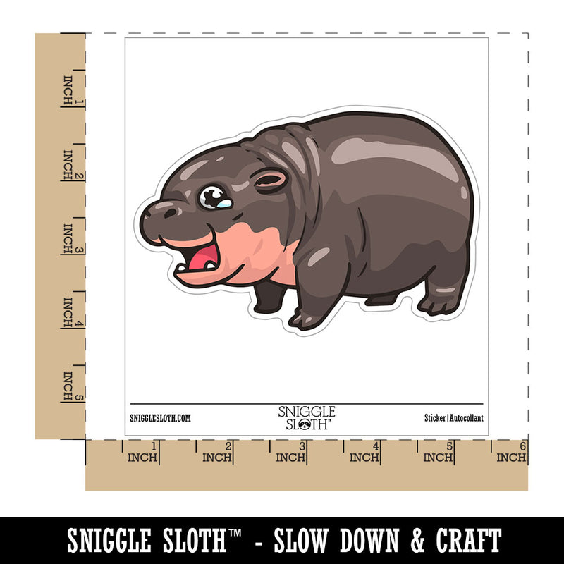 Crying Baby Hippo Shocked Cute Waterproof Vinyl Phone Tablet Laptop Water Bottle Car Window Bumper Decal Sticker Set - 5 Pack