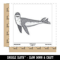 Curious Leopard Seal Swimming Sea Waterproof Vinyl Phone Tablet Laptop Water Bottle Car Window Bumper Decal Sticker Set - 5 Pack