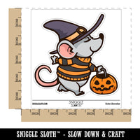 Cute Halloween Mouse with Jack O' Lantern Rodent Waterproof Vinyl Phone Tablet Laptop Water Bottle Car Window Bumper Decal Sticker Set - 5 Pack