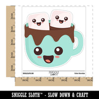 Cute Hot Cocoa Marshmallows Waterproof Vinyl Phone Tablet Laptop Water Bottle Car Window Bumper Decal Sticker Set - 5 Pack