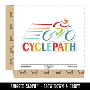 Cyclepath Bike Riding Cycling Waterproof Vinyl Phone Tablet Laptop Water Bottle Car Window Bumper Decal Sticker Set - 5 Pack