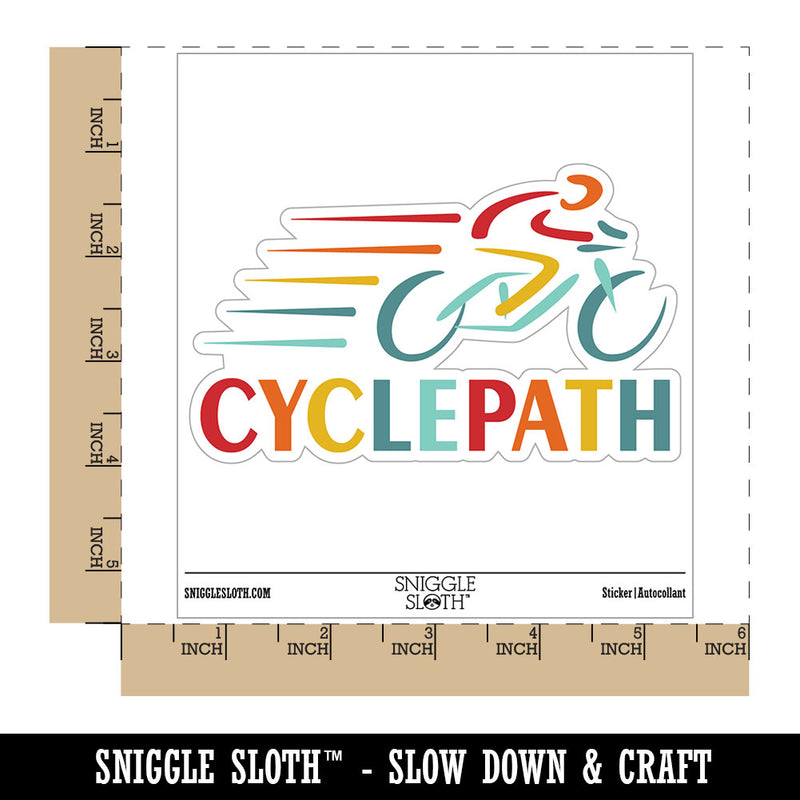 Cyclepath Bike Riding Cycling Waterproof Vinyl Phone Tablet Laptop Water Bottle Car Window Bumper Decal Sticker Set - 5 Pack