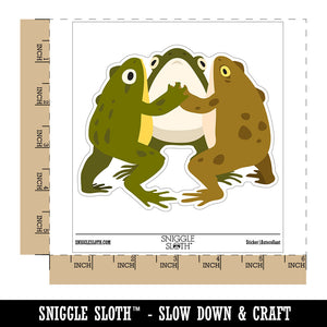 Dancing Frogs Toads Circle Waterproof Vinyl Phone Tablet Laptop Water Bottle Car Window Bumper Decal Sticker Set - 5 Pack