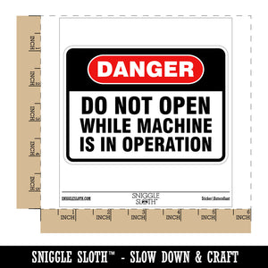 Danger Do Not Open Machine In Operation Waterproof Vinyl Phone Tablet Laptop Water Bottle Car Window Bumper Decal Sticker Set - 5 Pack