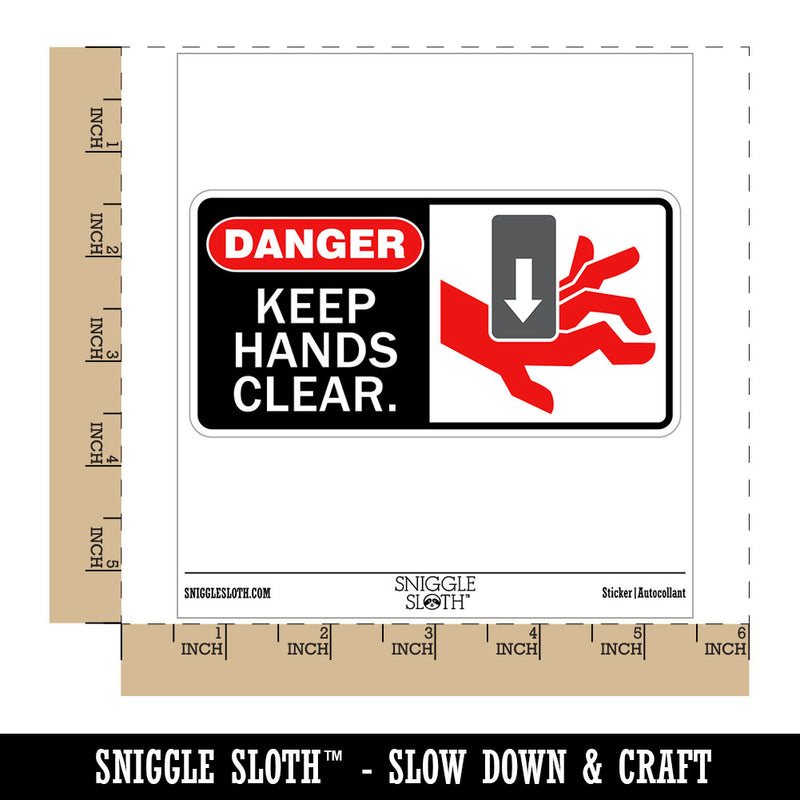 Danger Keeps Hands Clear Safety Equipment Warning Waterproof Vinyl Phone Tablet Laptop Water Bottle Car Window Bumper Decal Sticker Set - 5 Pack