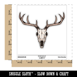 Deer Skull Bones Antler Waterproof Vinyl Phone Tablet Laptop Water Bottle Car Window Bumper Decal Sticker Set - 5 Pack