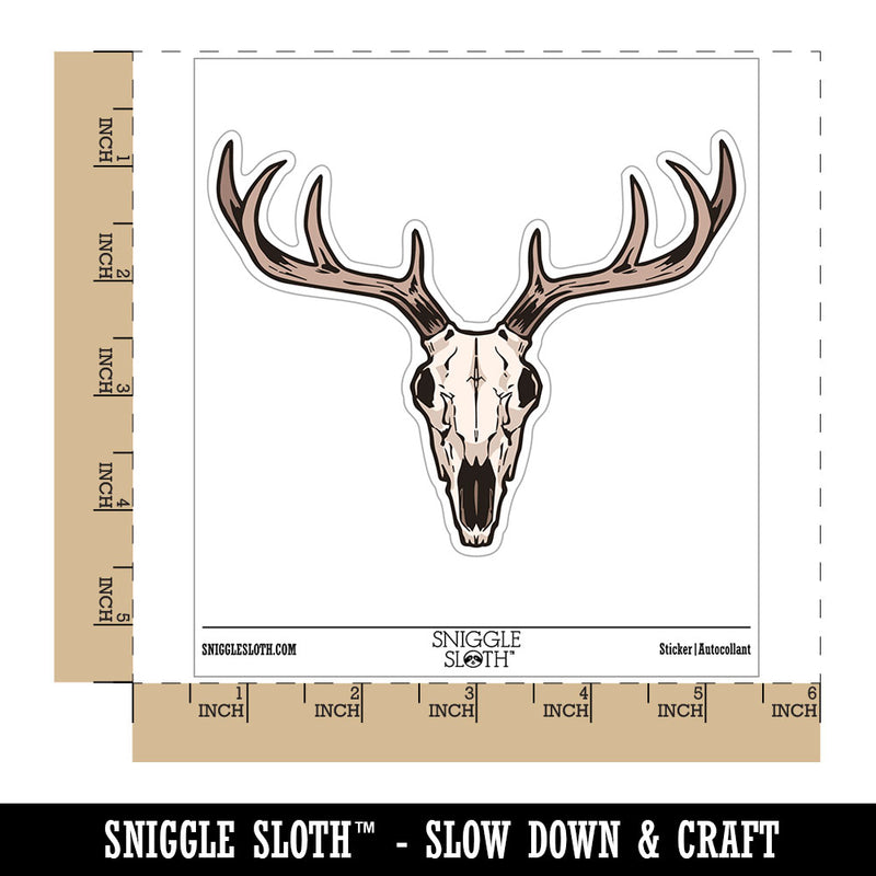 Deer Skull Bones Antler Waterproof Vinyl Phone Tablet Laptop Water Bottle Car Window Bumper Decal Sticker Set - 5 Pack