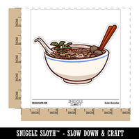 Delicious Bowl of Pho Vietnamese Noodles Waterproof Vinyl Phone Tablet Laptop Water Bottle Car Window Bumper Decal Sticker Set - 5 Pack