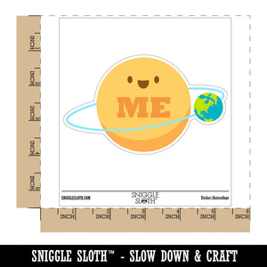 Earth Revolves Around You Me Funny Planet Sun Waterproof Vinyl Phone Tablet Laptop Water Bottle Car Window Bumper Decal Sticker Set - 5 Pack