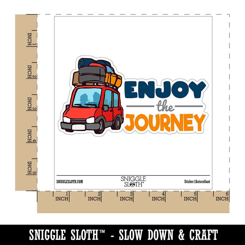 Enjoy the Journey Vacation Road Trip Car Luggage Waterproof Vinyl Phone Tablet Laptop Water Bottle Car Window Bumper Decal Sticker Set - 5 Pack