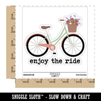 Enjoy the Ride Bike Ride Cycling Waterproof Vinyl Phone Tablet Laptop Water Bottle Car Window Bumper Decal Sticker Set - 5 Pack