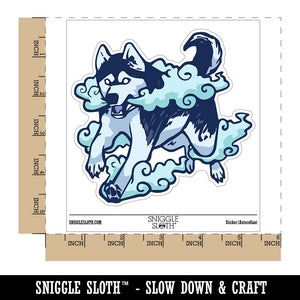Ethereal Siberian Husky Dog Cloud Mist Waterproof Vinyl Phone Tablet Laptop Water Bottle Car Window Bumper Decal Sticker Set - 5 Pack
