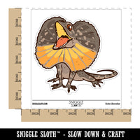Excited Frilled Lizard Dragon Reptile Waterproof Vinyl Phone Tablet Laptop Water Bottle Car Window Bumper Decal Sticker Set - 5 Pack