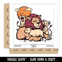 Father Lion with Pride Cubs Waterproof Vinyl Phone Tablet Laptop Water Bottle Car Window Bumper Decal Sticker Set - 5 Pack
