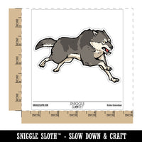 Fierce Running Gray Wolf Waterproof Vinyl Phone Tablet Laptop Water Bottle Car Window Bumper Decal Sticker Set - 5 Pack