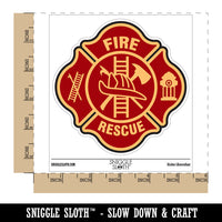 Firefighter Firemen Maltese Cross Waterproof Vinyl Phone Tablet Laptop Water Bottle Car Window Bumper Decal Sticker Set - 5 Pack