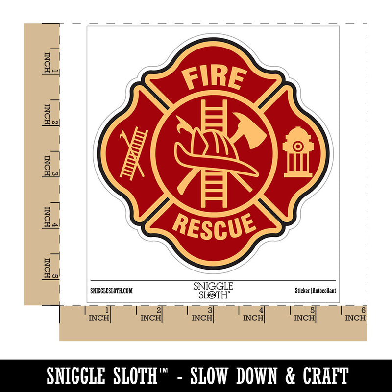 Firefighter Firemen Maltese Cross Waterproof Vinyl Phone Tablet Laptop Water Bottle Car Window Bumper Decal Sticker Set - 5 Pack