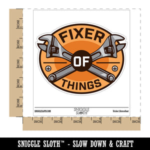Fixer of Things Adjustable Wrench Repair Builder Waterproof Vinyl Phone Tablet Laptop Water Bottle Car Window Bumper Decal Sticker Set - 5 Pack