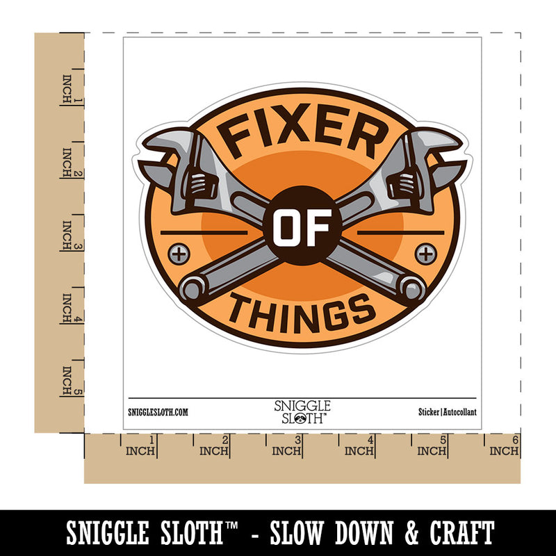 Fixer of Things Adjustable Wrench Repair Builder Waterproof Vinyl Phone Tablet Laptop Water Bottle Car Window Bumper Decal Sticker Set - 5 Pack
