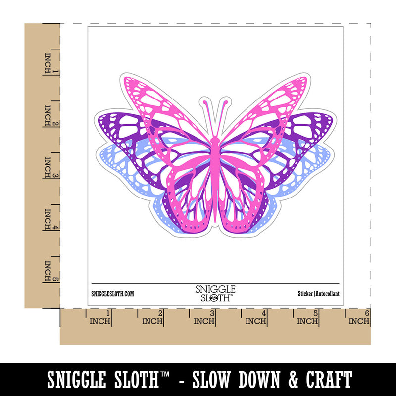 Flapping Butterfly Wings Flying Waterproof Vinyl Phone Tablet Laptop Water Bottle Car Window Bumper Decal Sticker Set - 5 Pack