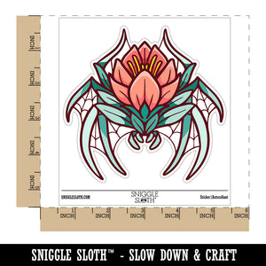 Floral Crab Spider Flower Waterproof Vinyl Phone Tablet Laptop Water Bottle Car Window Bumper Decal Sticker Set - 5 Pack