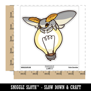 Fluffy Moth Sitting on Lightbulb Waterproof Vinyl Phone Tablet Laptop Water Bottle Car Window Bumper Decal Sticker Set - 5 Pack