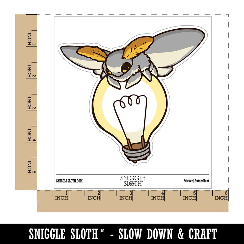 Fluffy Moth Sitting on Lightbulb Waterproof Vinyl Phone Tablet Laptop Water Bottle Car Window Bumper Decal Sticker Set - 5 Pack