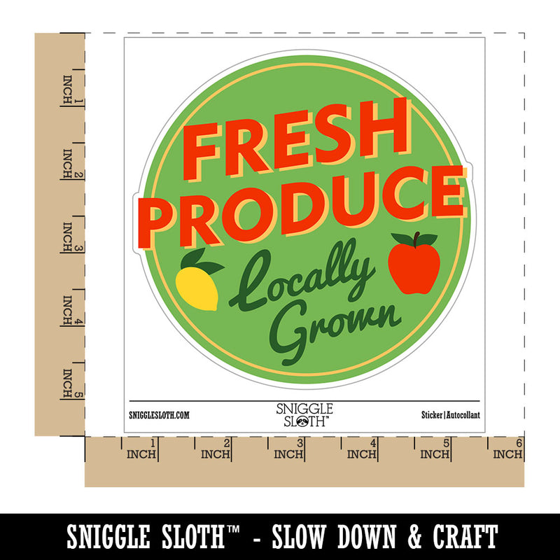 Fresh Produce Locally Grown Farm Fruit Groceries Waterproof Vinyl Phone Tablet Laptop Water Bottle Car Window Bumper Decal Sticker Set - 5 Pack