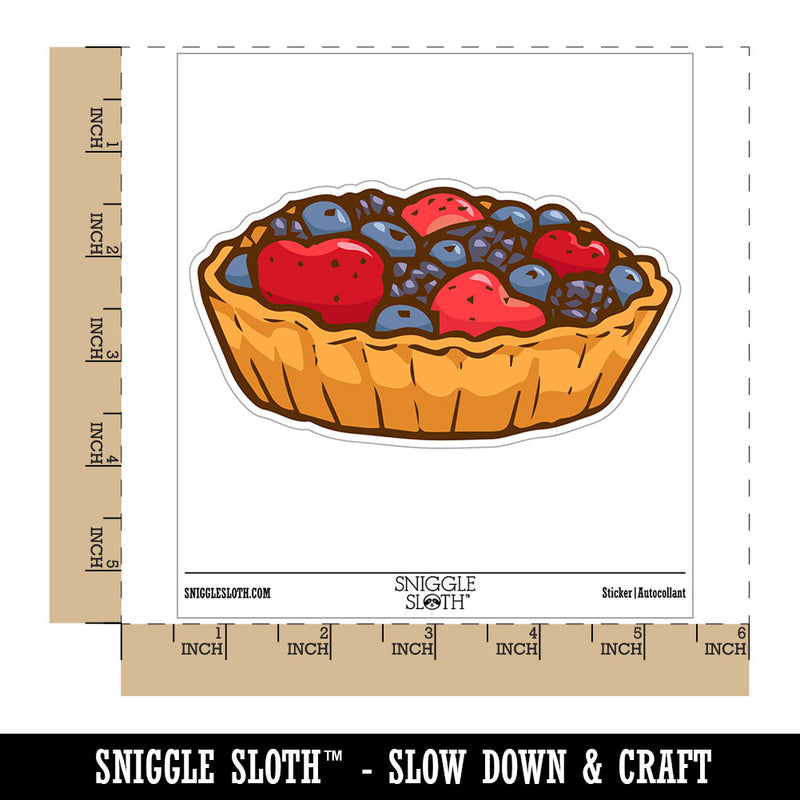 Fruit Tart Dessert Pastry Fruits Berries Waterproof Vinyl Phone Tablet Laptop Water Bottle Car Window Bumper Decal Sticker Set - 5 Pack