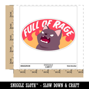 Full of Rage Screaming Fire Cat Waterproof Vinyl Phone Tablet Laptop Water Bottle Car Window Bumper Decal Sticker Set - 5 Pack