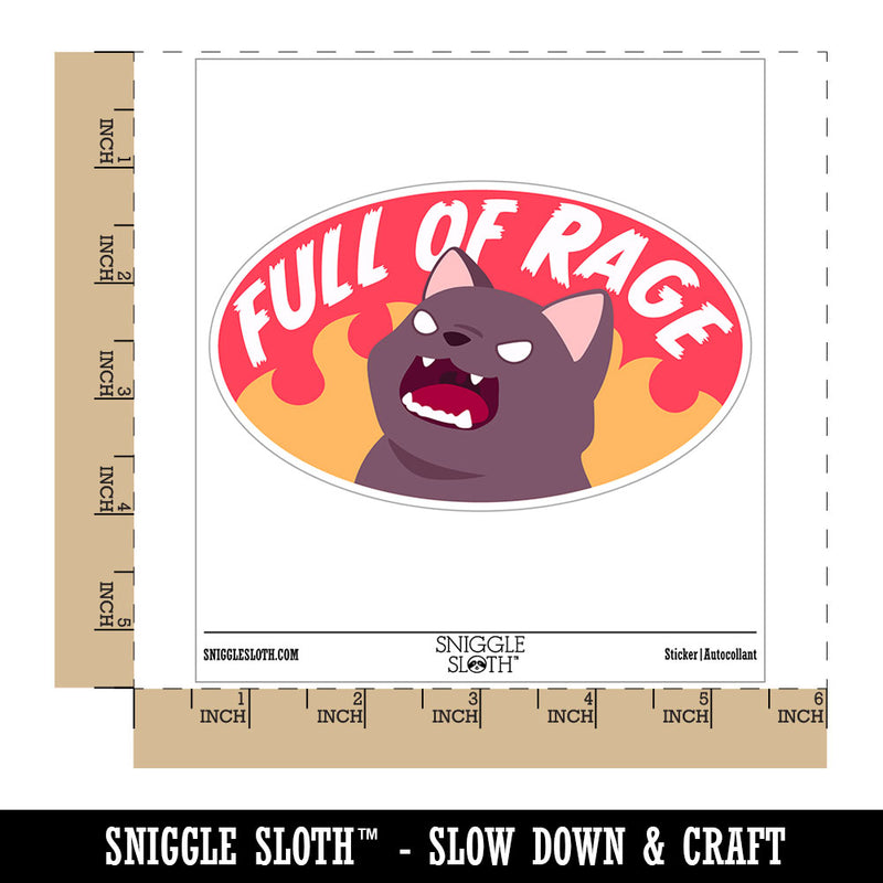 Full of Rage Screaming Fire Cat Waterproof Vinyl Phone Tablet Laptop Water Bottle Car Window Bumper Decal Sticker Set - 5 Pack
