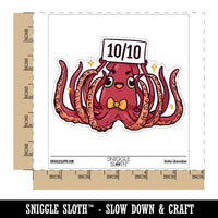 Giant Squid Ten Tentacles Perfect Score Kraken Waterproof Vinyl Phone Tablet Laptop Water Bottle Car Window Bumper Decal Sticker Set - 5 Pack
