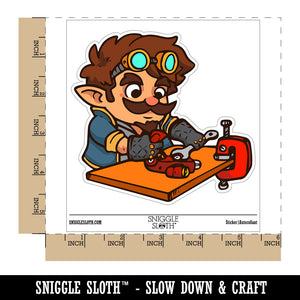 Gnome Artificer Engineer Mechanic Fantasy Character Waterproof Vinyl Phone Tablet Laptop Water Bottle Car Window Bumper Decal Sticker Set - 5 Pack