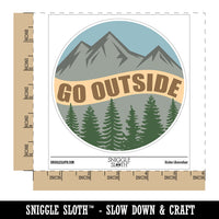 Go Outside Mountains Trees Nature Waterproof Vinyl Phone Tablet Laptop Water Bottle Car Window Bumper Decal Sticker Set - 5 Pack