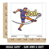 Goal Soccer Football Player Kick Waterproof Vinyl Phone Tablet Laptop Water Bottle Car Window Bumper Decal Sticker Set - 5 Pack