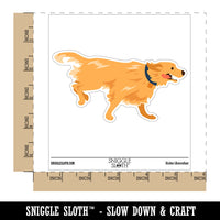 Golden Retriever Happy Dog Running Waterproof Vinyl Phone Tablet Laptop Water Bottle Car Window Bumper Decal Sticker Set - 5 Pack