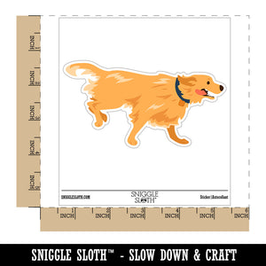 Golden Retriever Happy Dog Running Waterproof Vinyl Phone Tablet Laptop Water Bottle Car Window Bumper Decal Sticker Set - 5 Pack