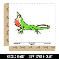 Green Anole Lizard American Chameleon Waterproof Vinyl Phone Tablet Laptop Water Bottle Car Window Bumper Decal Sticker Set - 5 Pack