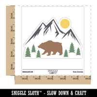 Grizzly Bear in Mountains Waterproof Vinyl Phone Tablet Laptop Water Bottle Car Window Bumper Decal Sticker Set - 5 Pack
