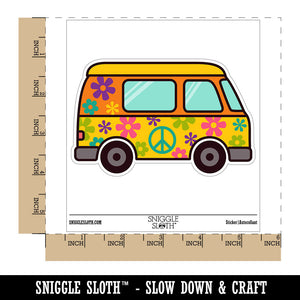 Groovy Hippie Van Waterproof Vinyl Phone Tablet Laptop Water Bottle Car Window Bumper Decal Sticker Set - 5 Pack