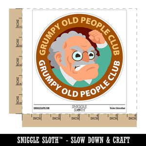 Grumpy Old People Club Waterproof Vinyl Phone Tablet Laptop Water Bottle Car Window Bumper Decal Sticker Set - 5 Pack
