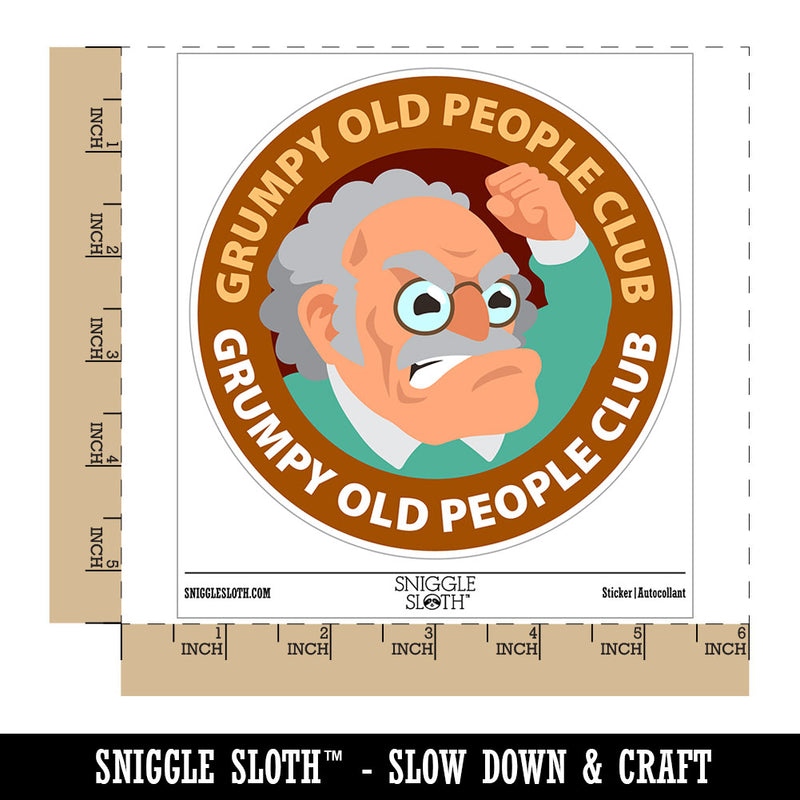 Grumpy Old People Club Waterproof Vinyl Phone Tablet Laptop Water Bottle Car Window Bumper Decal Sticker Set - 5 Pack