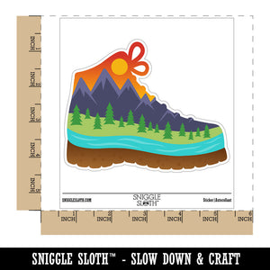 Hiking Boot Mountain Scene Waterproof Vinyl Phone Tablet Laptop Water Bottle Car Window Bumper Decal Sticker Set - 5 Pack