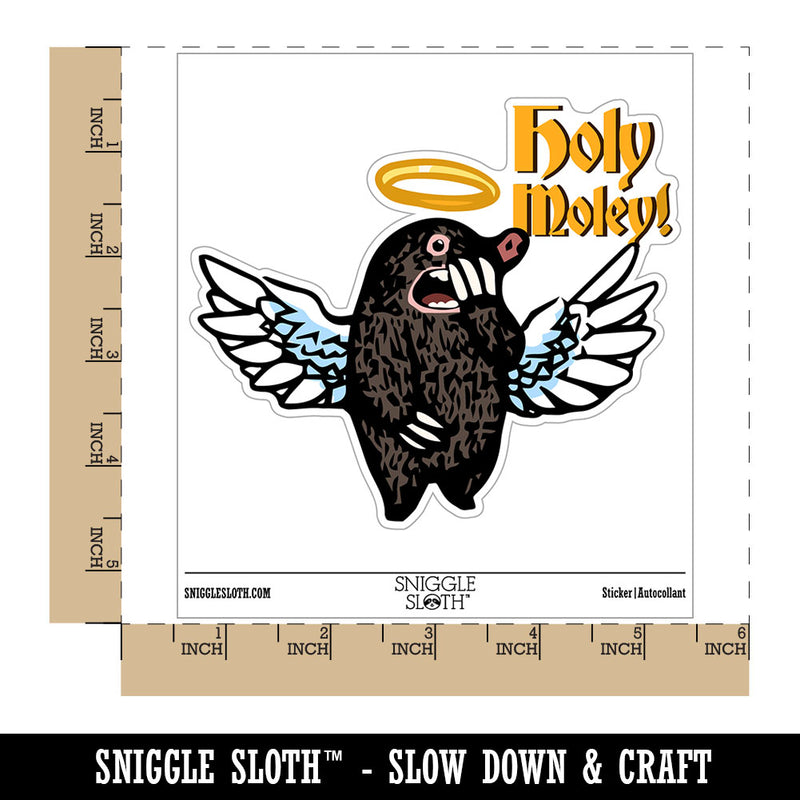 Holy Moley Angel Mole Wings and Halo Waterproof Vinyl Phone Tablet Laptop Water Bottle Car Window Bumper Decal Sticker Set - 5 Pack